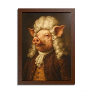 Framed Poster, Pig Art, Whimsical Wall Decor, Animal Print, Ready to Hang, Vibrant Home Decoration, Housewarming Gift for Animal Lover