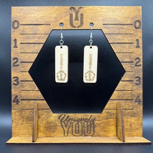 Banjo vine dangle earring wood