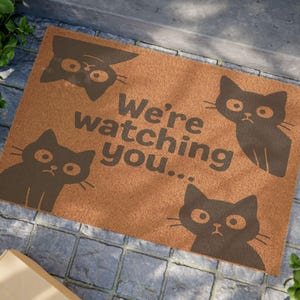 Cute Black Cat Welcome Mat