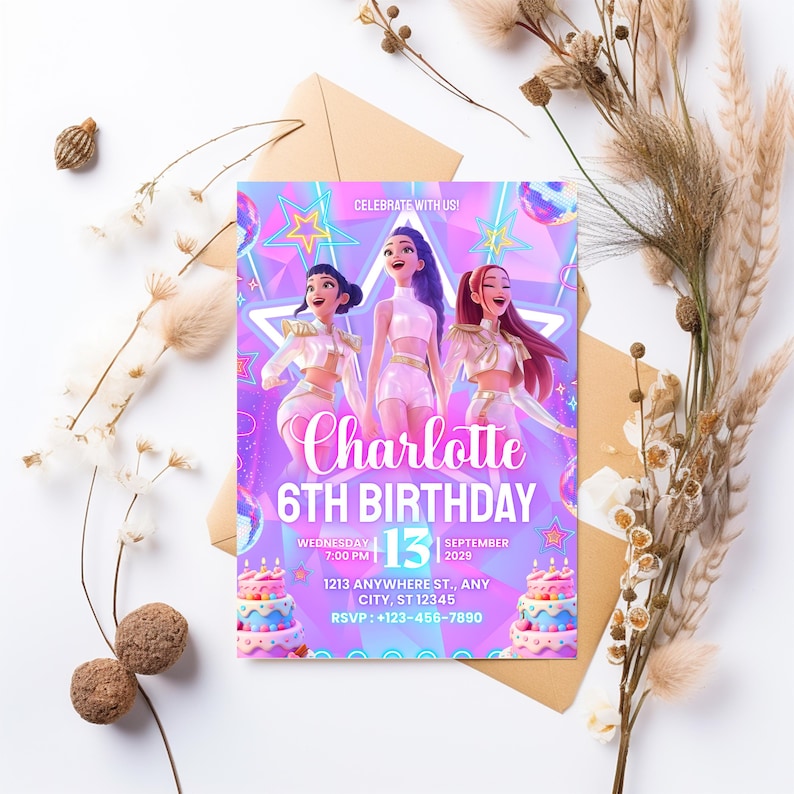 Rose Gold Birthday Invitation Template: Let's Party Invite (Canva Editable PDF)
Editable Birthday Invitation| Anime Theme party| Anime Invite| Birthday Party| Kids Birthday Invite| Canva Template| Kpop Birthday InviteEditable Rainbow Sequin 5th Birthday Invitation: Printable Canva Template (Black Bow Birthday Invitation Template: Elegant Editable Party Invite, Digital Download for Printable and Phone Format