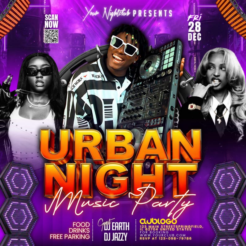 Urban Club Party Flyer: Mega DJ Music Event, Canva EditableSpin The Block Party Flyer, Adult DJ Nightclub Party Flyer, Mega DJ Music Event Flyer, Canva Editable Saturday Block Party Flyer TemplateUrban Party Flyer, Club Party Flyer, Mega DJ Music Event Flyer, DJ Night Party Flyer, Friday Urban Party Flyer, Party Flyer, Canva Editable