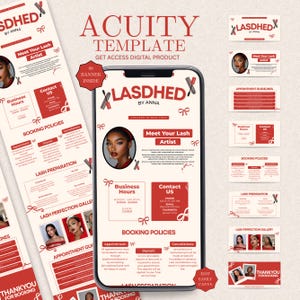 Lash Tech Acuity Scheduling Template Lash Acuity Site Lash Stylist Booking Site Lashing Schedule Acuity Booking Lash, Canva Editable