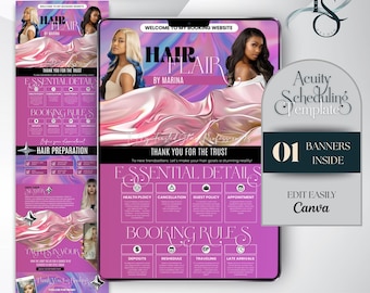 Acuity Scheduling Template,Acuity Booking Site, Acuity Scheduling Template Brow Tech,Hair Stylist Branding Kit,Nail,Lash,Hair,Canva Editable