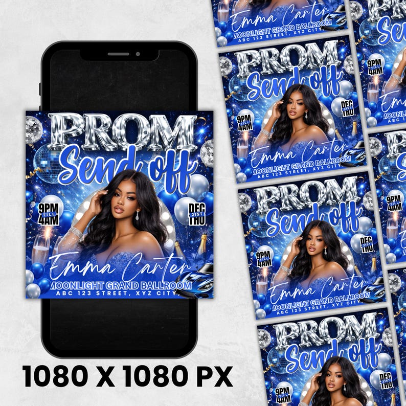 Prom Send off Flyer, DIY Prom Flyer, Prom Canva Template, Prom Send Off ...