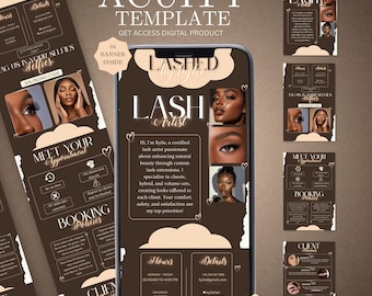 Acuity Scheduling Vorlage, Acuity-Buchungsseite, Acuity Scheduling Template Brow Tech, Hair Stylist Branding Kit, Nagel, Wimpern, Haar, Canva Bearbeitbar