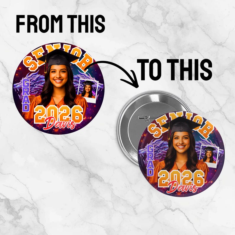 10x Graduation Pin Button Template Bundle, Congrats Class of 2026 ...