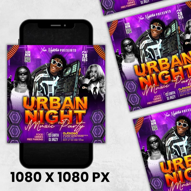 Urban Club Party Flyer: Mega DJ Music Event, Canva EditableSpin The Block Party Flyer, Adult DJ Nightclub Party Flyer, Mega DJ Music Event Flyer, Canva Editable Saturday Block Party Flyer TemplateUrban Party Flyer, Club Party Flyer, Mega DJ Music Event Flyer, DJ Night Party Flyer, Friday Urban Party Flyer, Party Flyer, Canva Editable