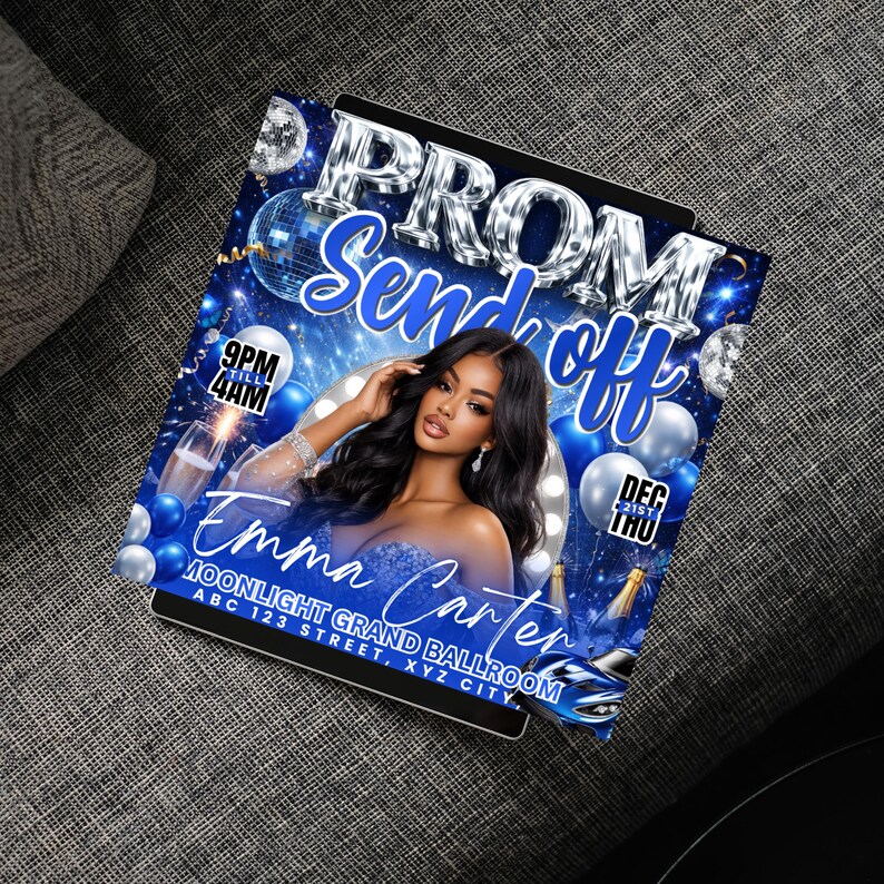 Prom Send off Flyer, DIY Prom Flyer, Prom Canva Template, Prom Send Off ...