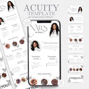 Nail Tech Acuity Scheduling Template Nail Website Nail Tech Acuity Booking Site Template Nails Acuity Nail Salon Scheduling, Canva Editable