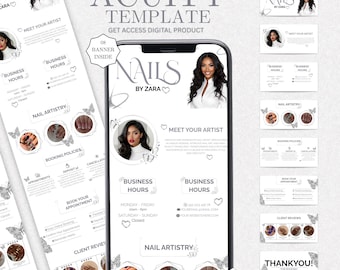 Nail Tech Acuity Scheduling Template Nail Website Nail Tech Acuity Booking Site Template Nails Acuity Nail Salon Scheduling, Canva Editable