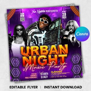 Urban Club Party Flyer: Mega DJ Music Event, Canva EditableSpin The Block Party Flyer, Adult DJ Nightclub Party Flyer, Mega DJ Music Event Flyer, Canva Editable Saturday Block Party Flyer TemplateUrban Party Flyer, Club Party Flyer, Mega DJ Music Event Flyer, DJ Night Party Flyer, Friday Urban Party Flyer, Party Flyer, Canva Editable