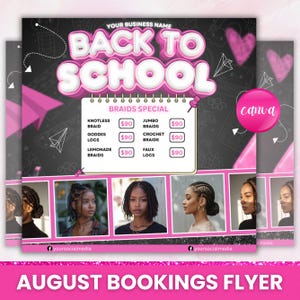 Back To School Flyer, Back to school sale flyer, Back to school Hair flyer, DIY canva template, Back 2 School Flyer, Canva Editable