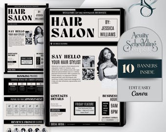 Acuity Scheduling Template,Acuity Booking Site, Acuity Scheduling Template Brow Tech,Hair Stylist Branding Kit,Nail,Lash,Hair,Canva Editable
