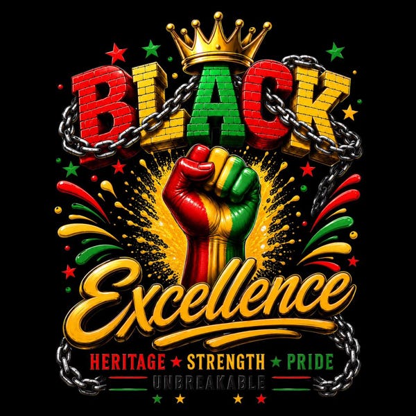 Black Excellence Power Fist PNG | Afrocentric Art, Juneteenth Design (Instant Download)