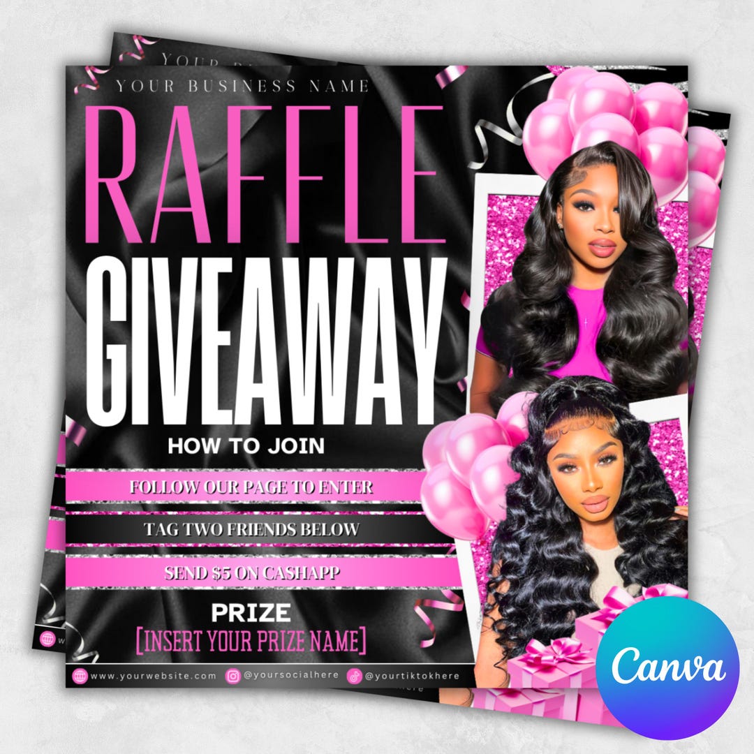 Beauty Raffle Raffle Giveaway Flyer, Prize Flyer, Raffle Ticket Flyer, Contest Flyer ...
