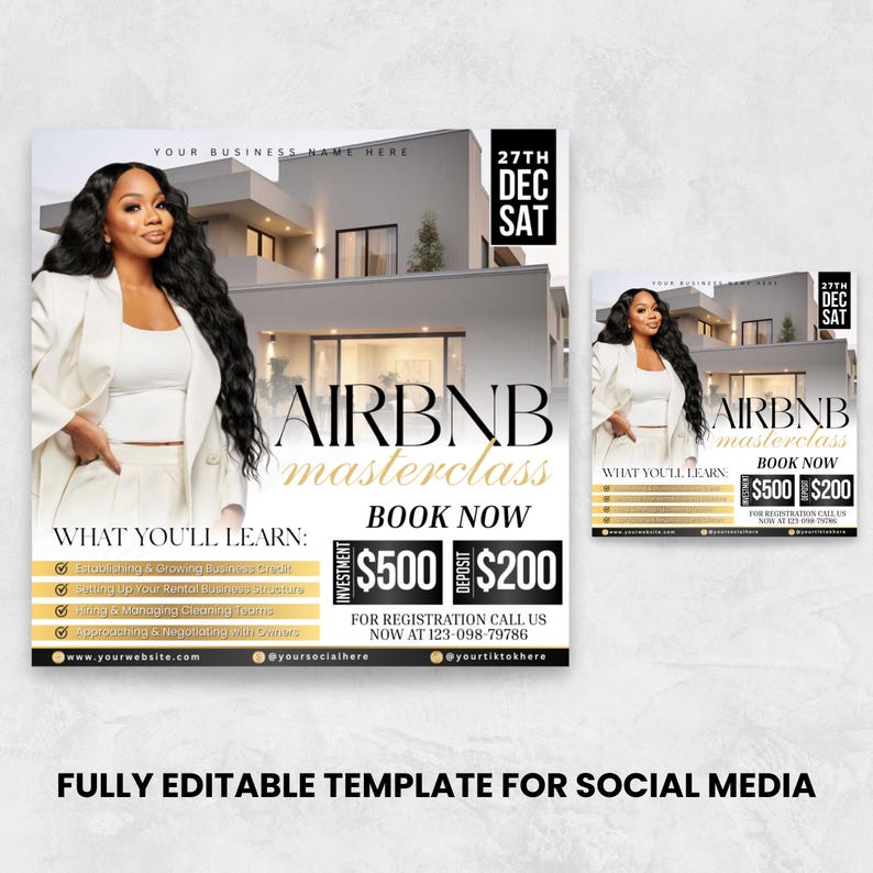 Airbnb Masterclass Flyer, Masterclass Flyer, Airbnb Course, Airbnb Flyer, Airbnb Class, Estate Agent flyer, Host Airbnb, Canva Editable
Airbnb Marketing Flyer Template, Short Term Rental Flyer, Vrbo Flyer, Canva Template, Vacation Rental Flyer, Airbnb Advertisement TemplateBusiness Coach Flyer, DIY Business Coaching Flyer Template, Editable Canva Entrepreneur Flyer, Premade Business Planning Consultation Flyer