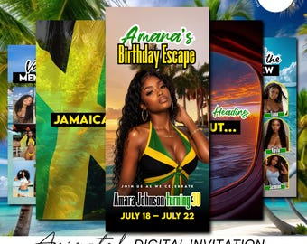 Jamaica Birthday Trip Itinerary Template | Girls Vacation (Digital Video Invite)