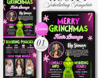 Christmas Editable Acuity Template, Hair Stylist Acuity Scheduling Template, Hair Stylist Branding, Hair Stylist Website, Canva Templates