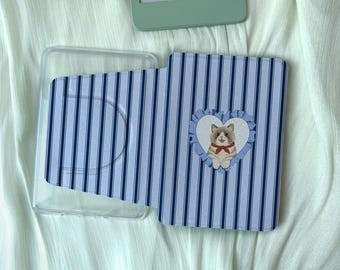 Funda magnética desmontable para Kindle con parte trasera transparente, funda para Kobo con diseño de corazón y encaje de gato, funda para Kobo Clara/Libra, funda para Kindle Paperwhite para amantes de los gatos.