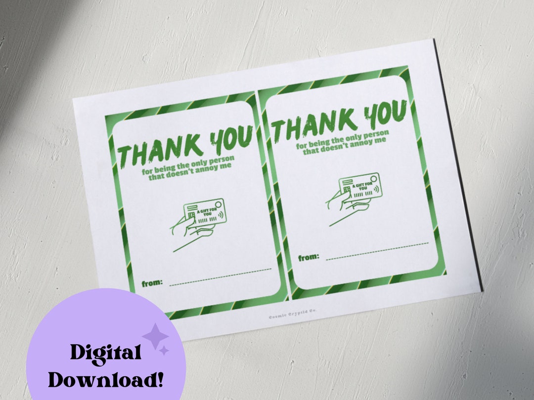 Thank You Gift Card Holder | Instant Download | Digital File ...