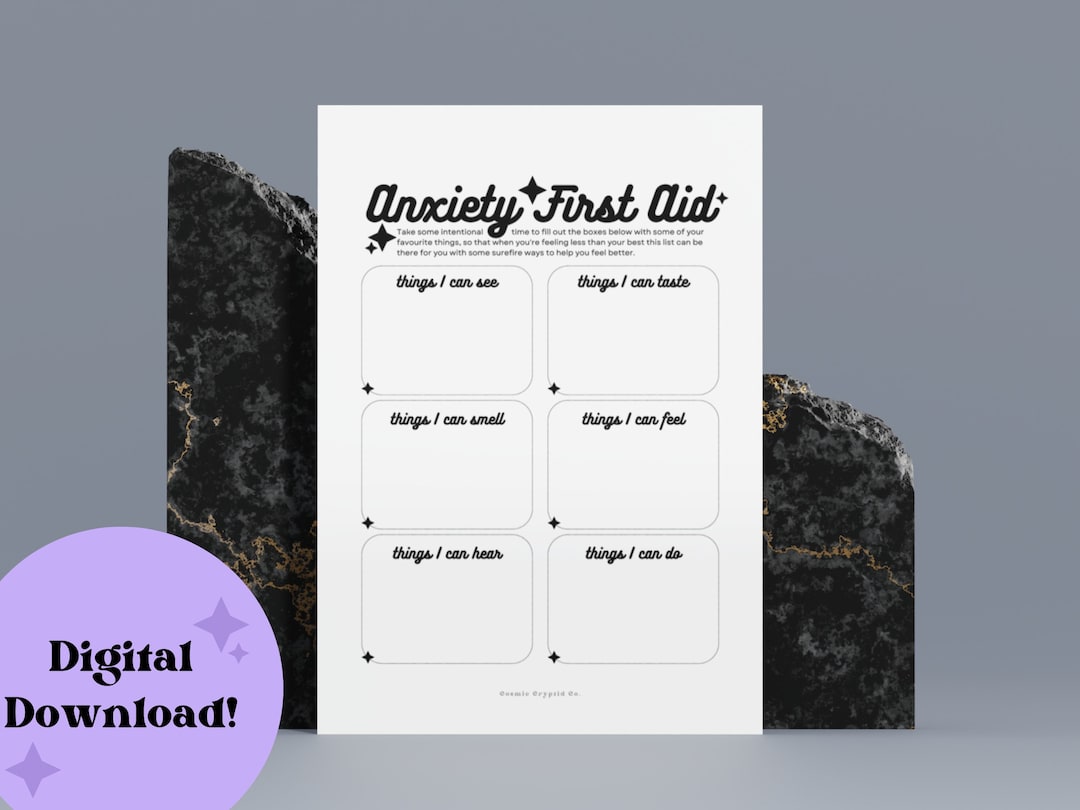 Anxiety First Aid Kit | Instant Download | Digital File | Printable PDF ...