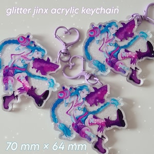 Arcane - Jinx acrylic glitter keychain
