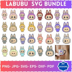Labubu Designs Svg Png Bundle, Svg, Labubu Png Svg, Vector Digital File for Cricut, Laser Cut Labubu, Instant Download, Labubu Character