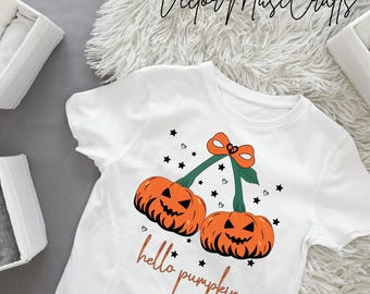 Pumpkin Cherries Design, Retro Fall Graphics (PNG, SVG, PDF)