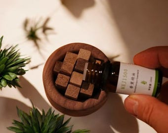 Verspreider etherische olie van zwarte walnoot, aromatherapiekubus, huismeditatie