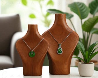 Soporte de exhibición de collares de madera maciza: joyero de boutique