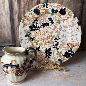 Plato Bittersweet de Royal Cauldon vintage y jarra de crema galesa Gaudy – Loza inglesa transferida / Se venden por separado