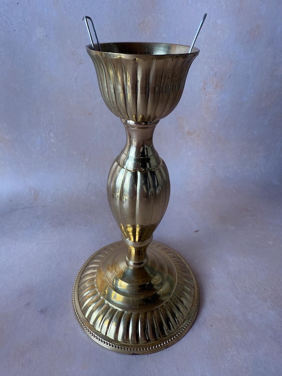 Large Vintage Brass Urn Candleholder