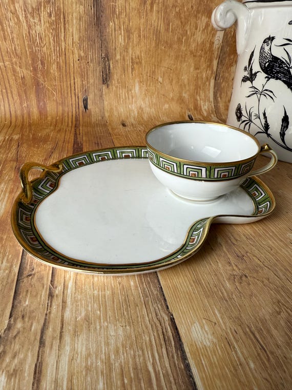 Antique Nippon Snack Set – Hand Painted Art Deco Style Cup & Plate, Circa 1910s