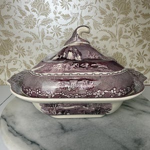 Royal Staffordshire "Jenny Lind" Tonquin Pattern Tureen – Mid-to-Late 19th Century Commemorative Transferware