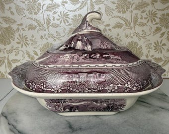 Royal Staffordshire “Jenny Lind” Tonquin Pattern Tureen – Mid-to-Late 19th Century Commemorative Transferware