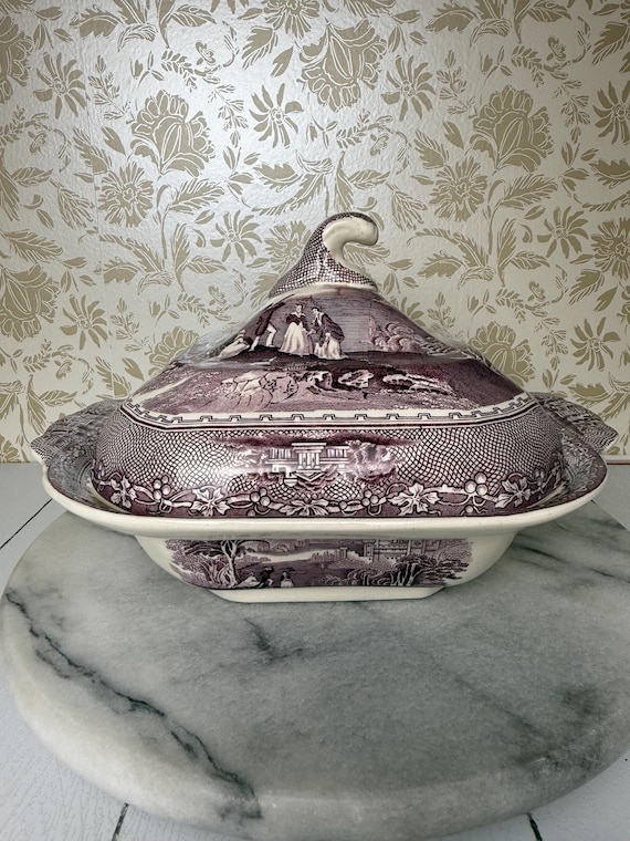 Royal Staffordshire “Jenny Lind” Tonquin Pattern Tureen – Mid-to-Late 19th Century Commemorative Transferware