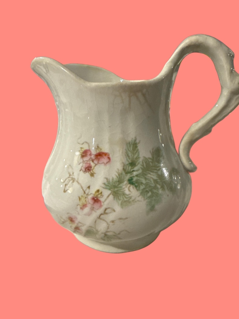 Antique American China Co. Semi-Porcelain Creamer – Hand-Decorated Floral, Circa 1900