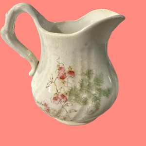 Antique American China Co. Semi-Porcelain Creamer – Hand-Decorated Floral, Circa 1900
