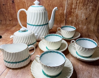 Minton Lady Rodney Tea Set: Mid-Century English Bone China, Gold Trim