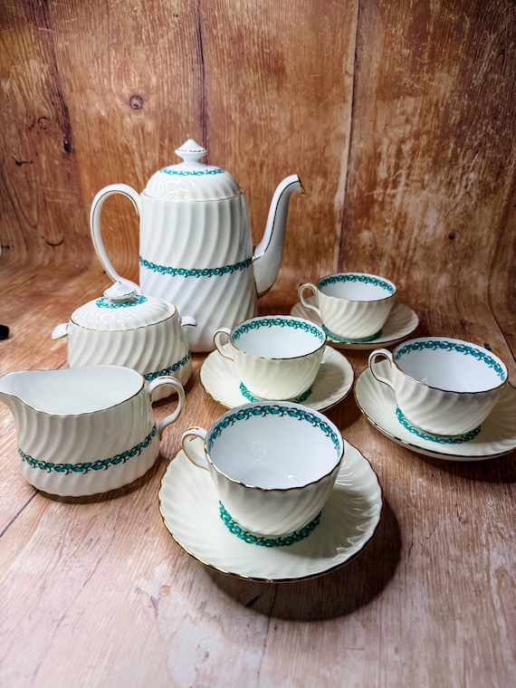 Minton Lady Rodney Tea Set: Mid-Century English Bone China, Gold Trim
