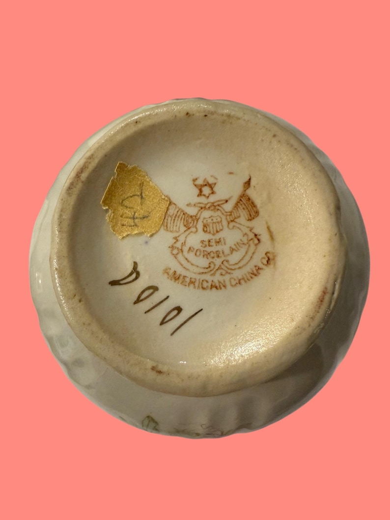 Antique American China Co. Semi-Porcelain Creamer – Hand-Decorated Floral, Circa 1900
