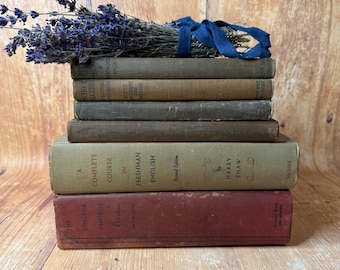 Vintage School Textbook Set: 1898-1947 Antique Academic Decor