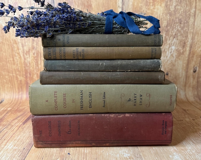 Vintage School Textbook Set: 1898-1947 Antique Academic Decor