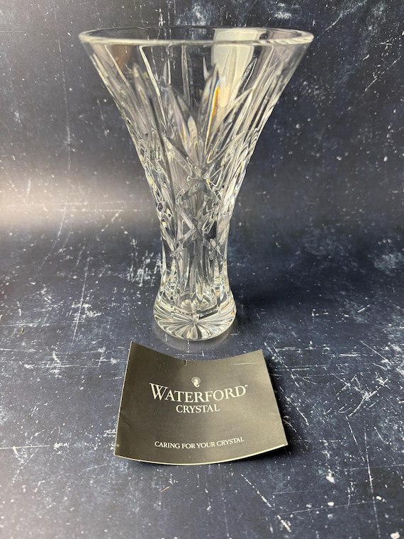 Waterford Crystal Kilrane Vase – 8” Tall – Signed & Documented Authentic