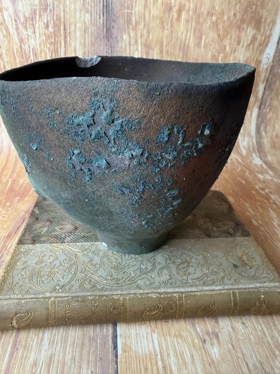 Vintage Robert Piepenburg Studio Pottery Vessel — Mid‑Century Organic Ceramic Sculpture Bowl (chipped)