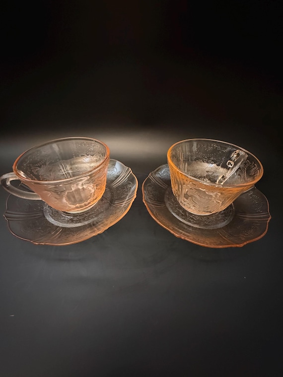 American Sweetheart Pink Depression Glass Cup & Saucer Set by Macbeth-Evans (1930–1936)