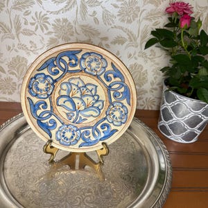 Plato de cerámica vintage Sven Törngren: arte popular escandinavo de mediados de siglo