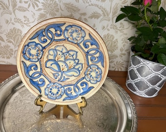 Vintage Sven Törngren Pottery Plate: Mid-Century Scandinavian Folk Art