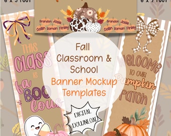 Fall Classroom & School Banner Template, Editable Canva Mockup (Digital Download)