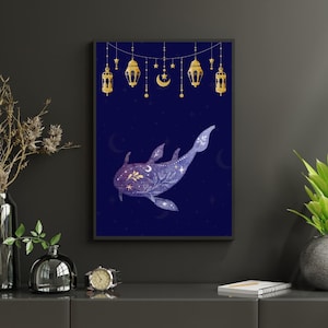 Celestial Moon & Star Animal druckbare Kunst (set von 6) - Sternbild-Wanddekor - Sofortiger Download Digitaler Galaxiedruck
